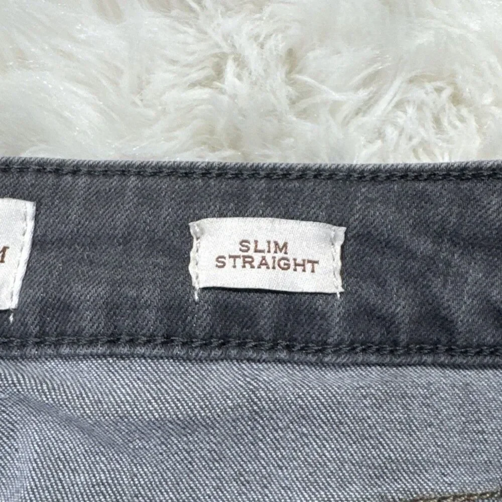 Divine Rights of Denim Slim Straight Jeans 30 (31x31.5) Gray Denim Stretch Women